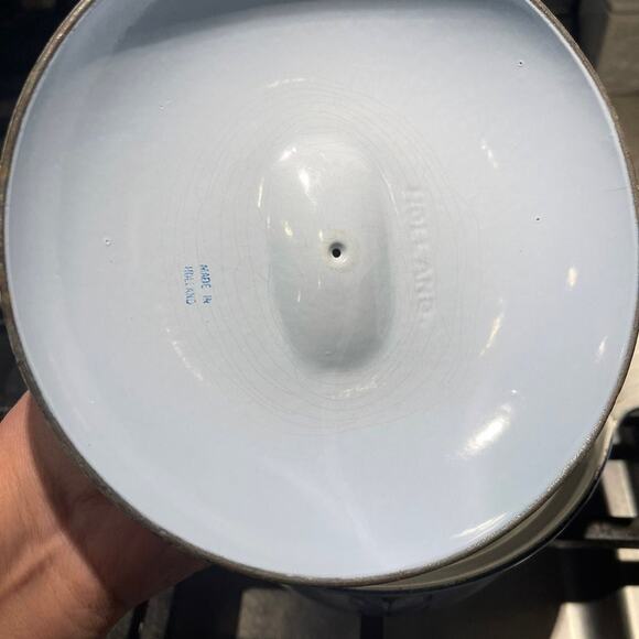 Vintage DRU cast iron dutch oven blue #18 - Picture 9 of 12